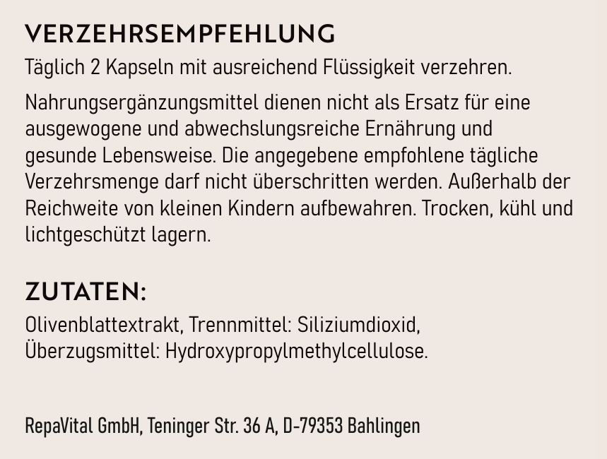 repavital-oleosan-olivenblattextrakt-mit-oleuropein-90-kapseln image 3