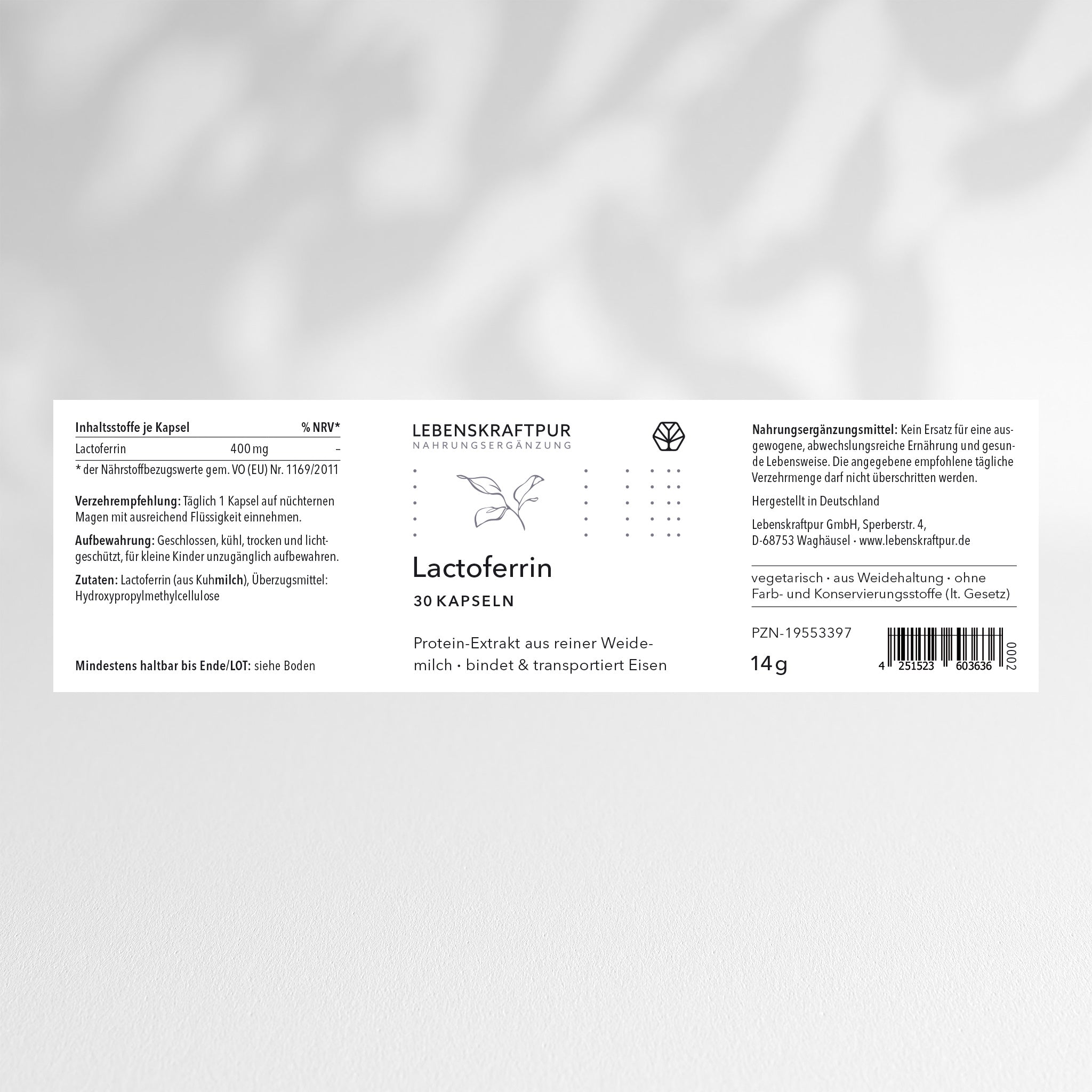lebenskraftpur-lactoferrin-kapseln-400-mg image 2