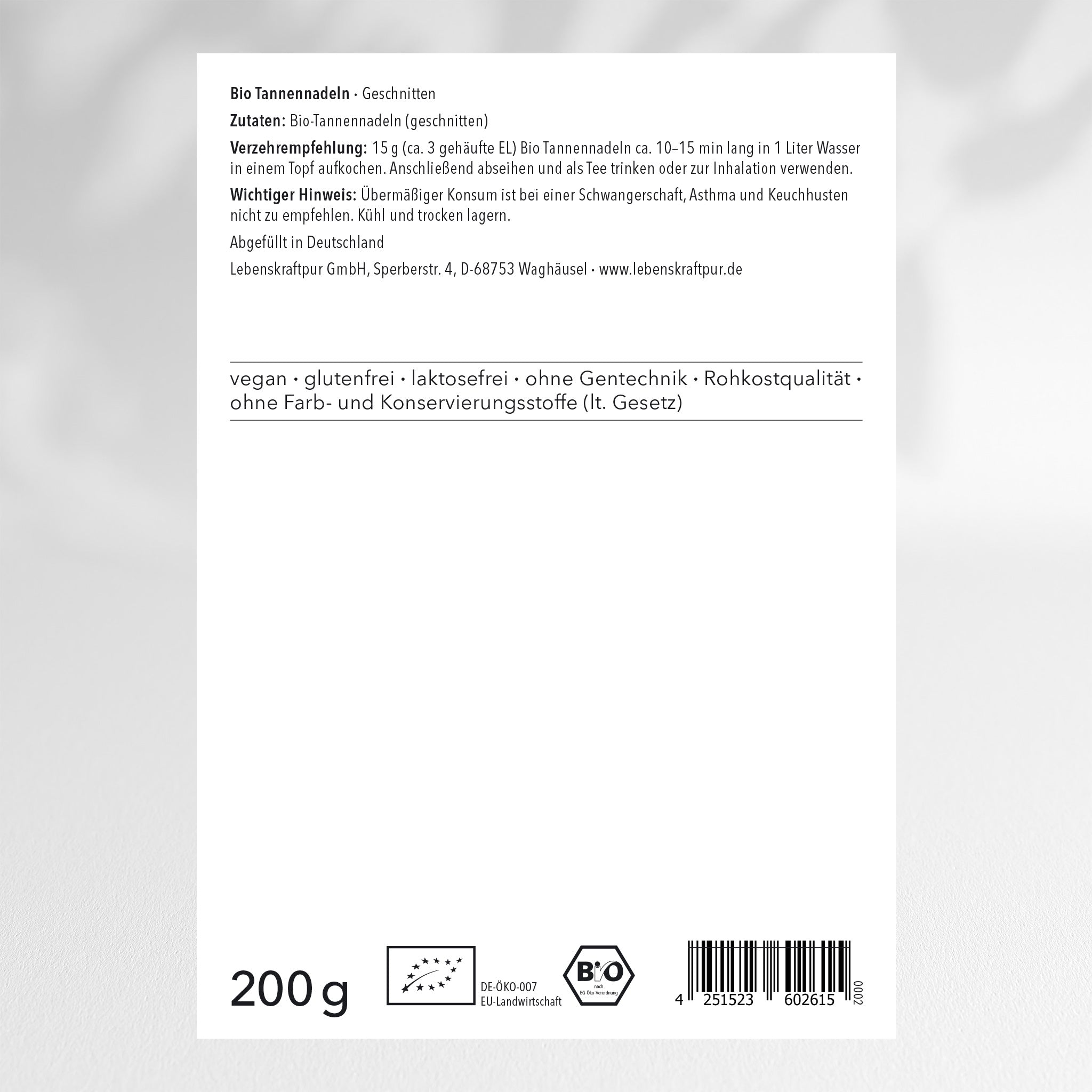 lebenskraftpur-bio-tannennadeln-geschnitten-tannennadeltee image 2