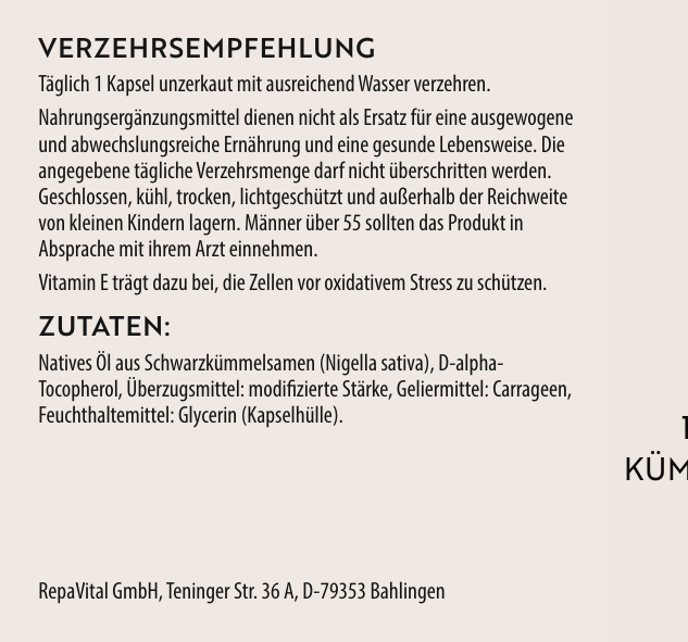 repavital-schwarzk-mmel-l-nigella-sativa-vitamin-e-60-kapseln image 3