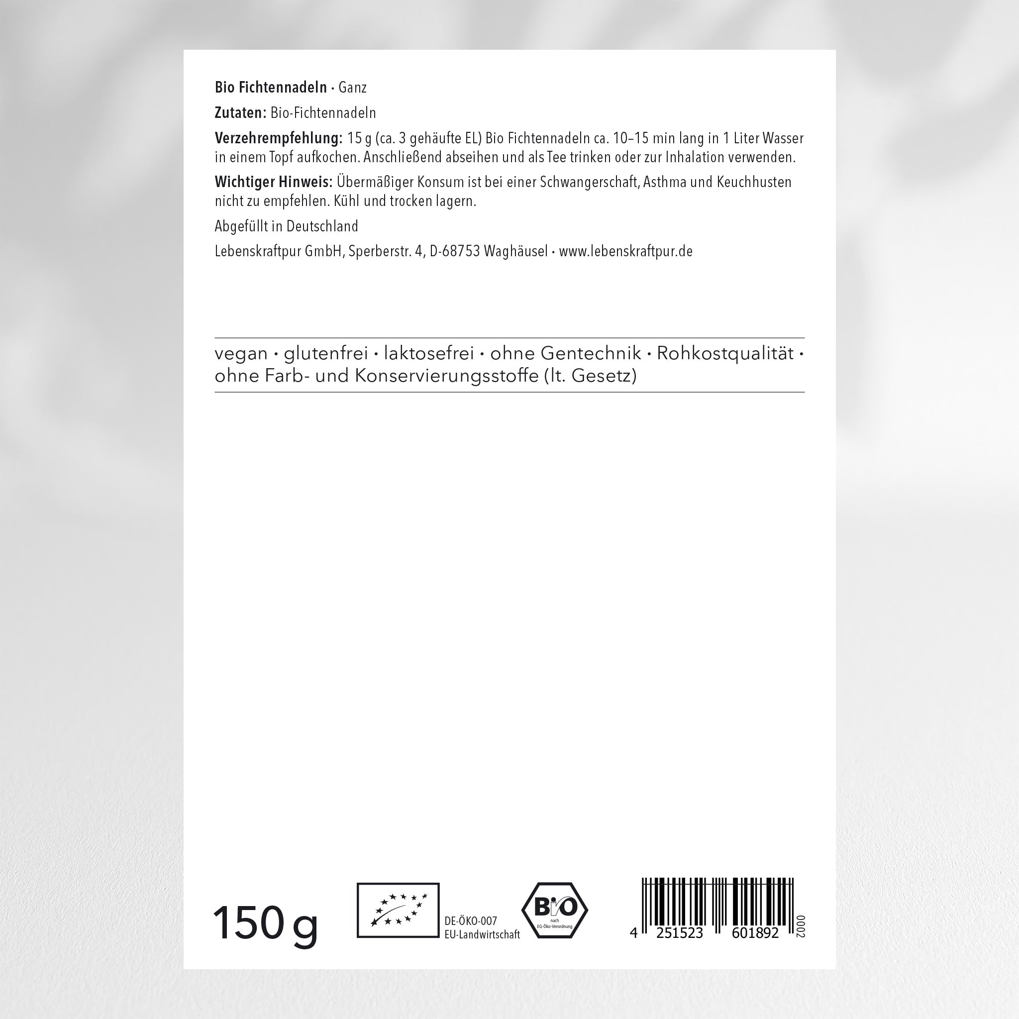 lebenskraftpur-bio-fichtennadeln-ganz-fichtennadeltee-wildsammlung image 2