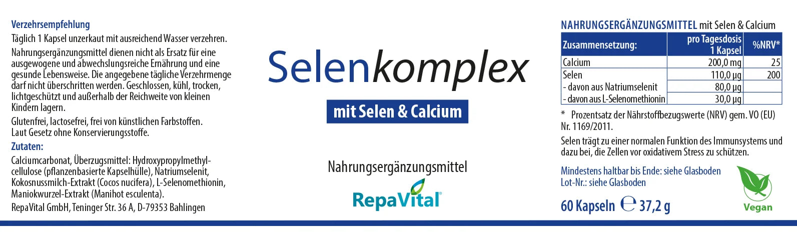 repavital-selenkomplex-zwei-selenquellen-calcium-60-kapseln image 2