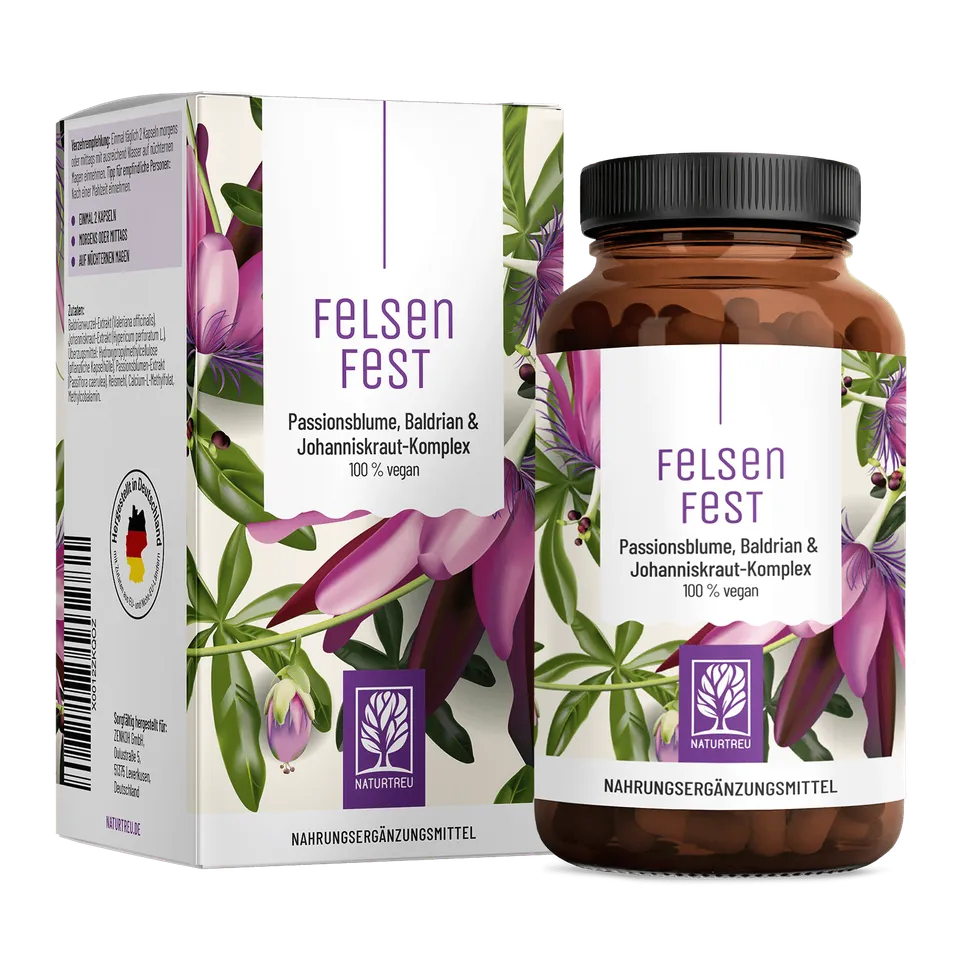 naturtreu-felsenfest-johanniskraut-baldrian-passionsblume-kapseln image 1