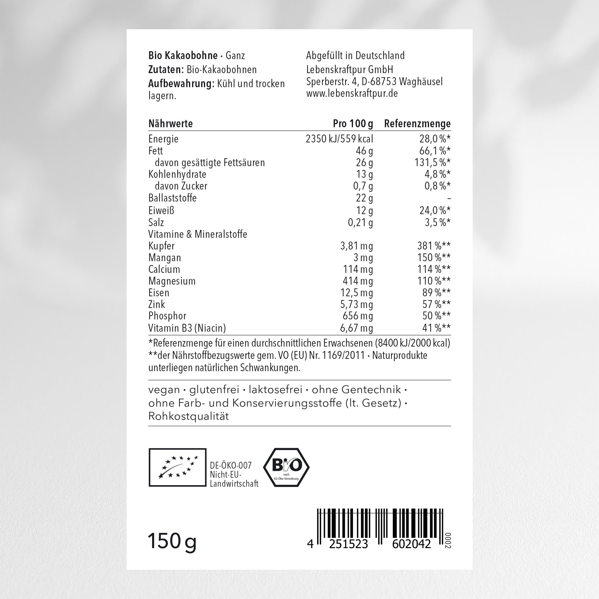 lebenskraftpur-bio-kakaobohne-ganz-rohe-criollo-bohnen image 2
