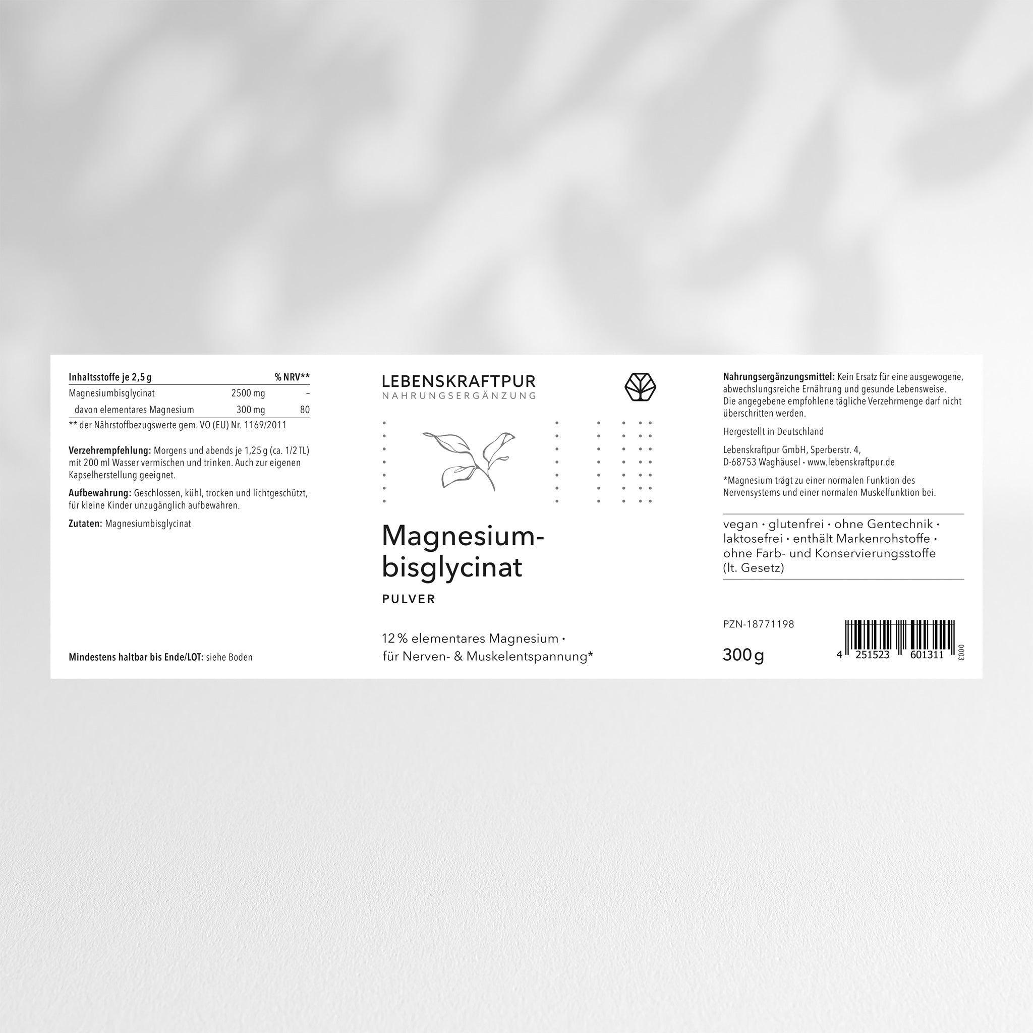 lebenskraftpur-magnesiumbisglycinat-pulver-reines-chelat-ohne-zusatzstoffe image 2