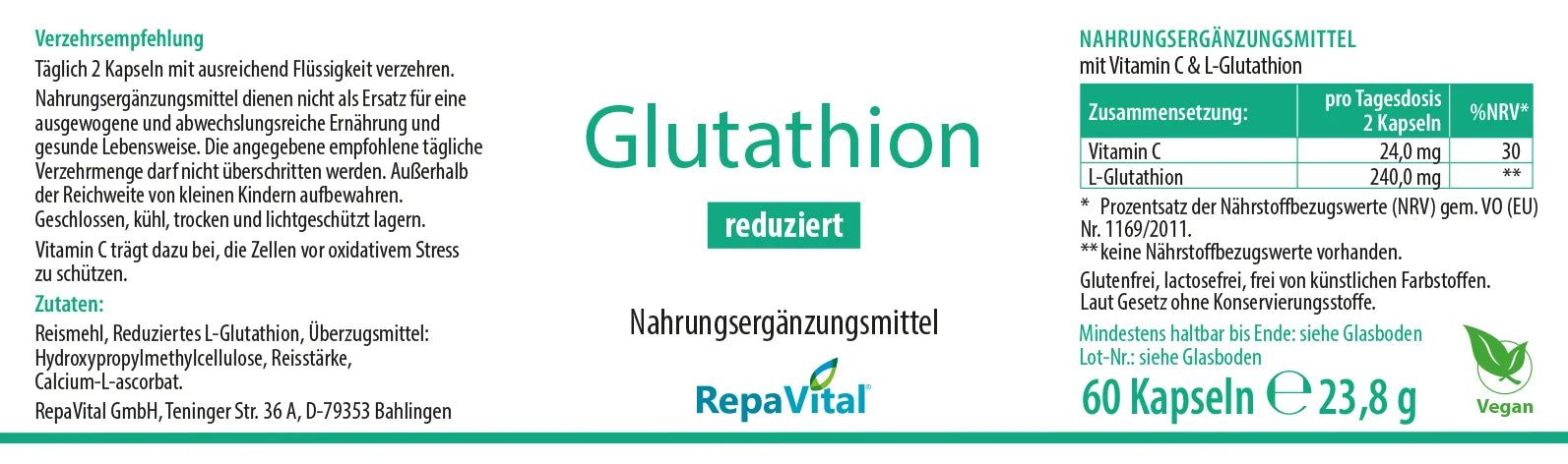 repavital-glutathion-reduziert-gsh-60-kapseln image 2
