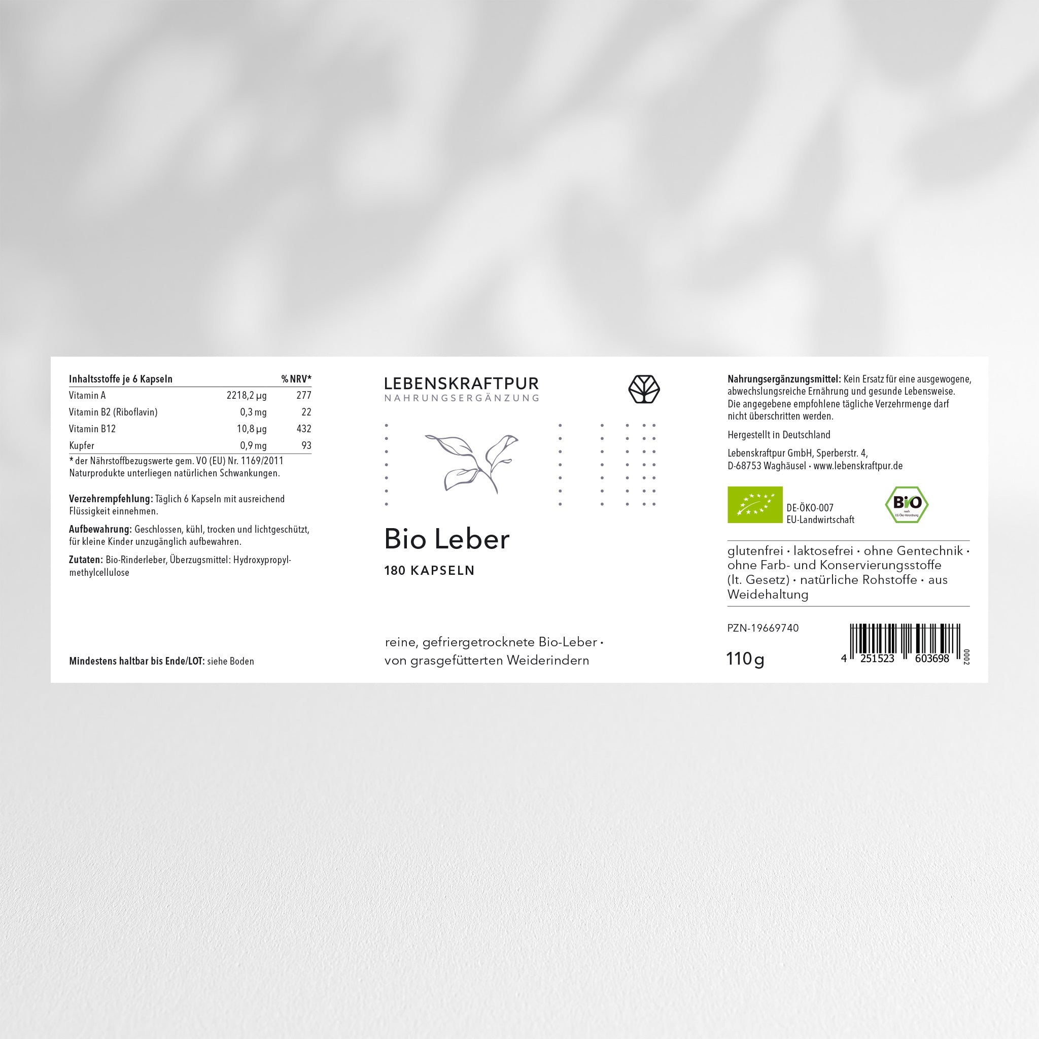 lebenskraftpur-bio-leber-kapseln-rinderleber-gefriergetrocknet image 2