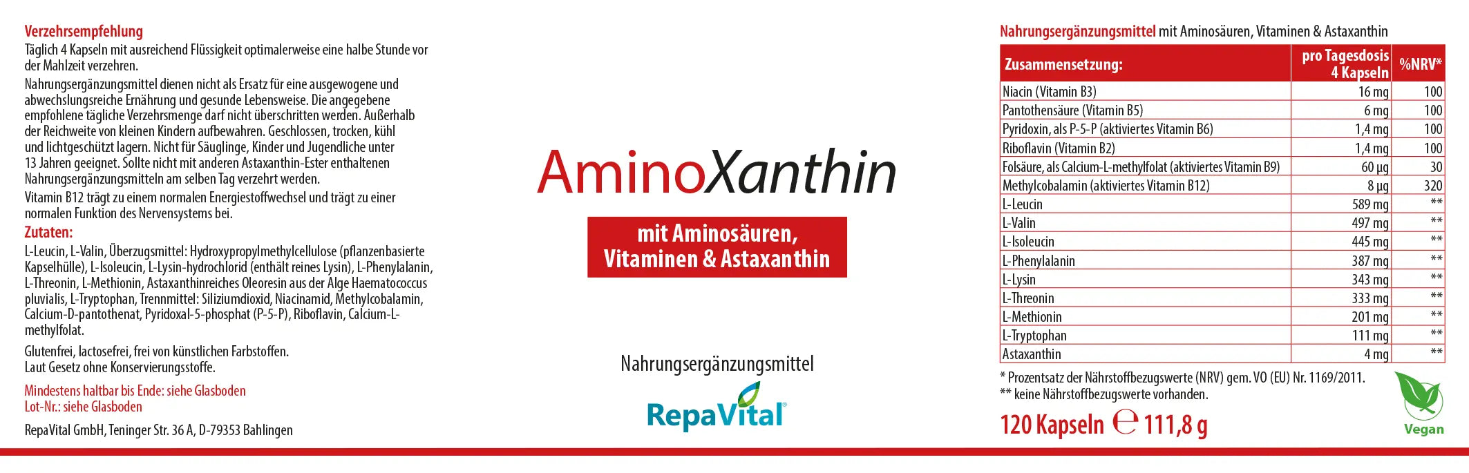 repavital-aminoxanthin-essentielle-aminos-uren-b-vitamine-120-kapseln image 2