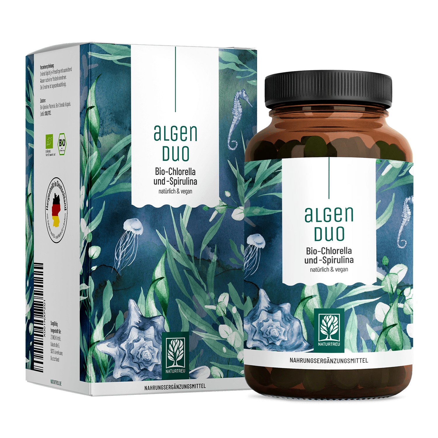 naturtreu-algenduo-bio-chlorella-und-bio-spirulina-tabletten image 1