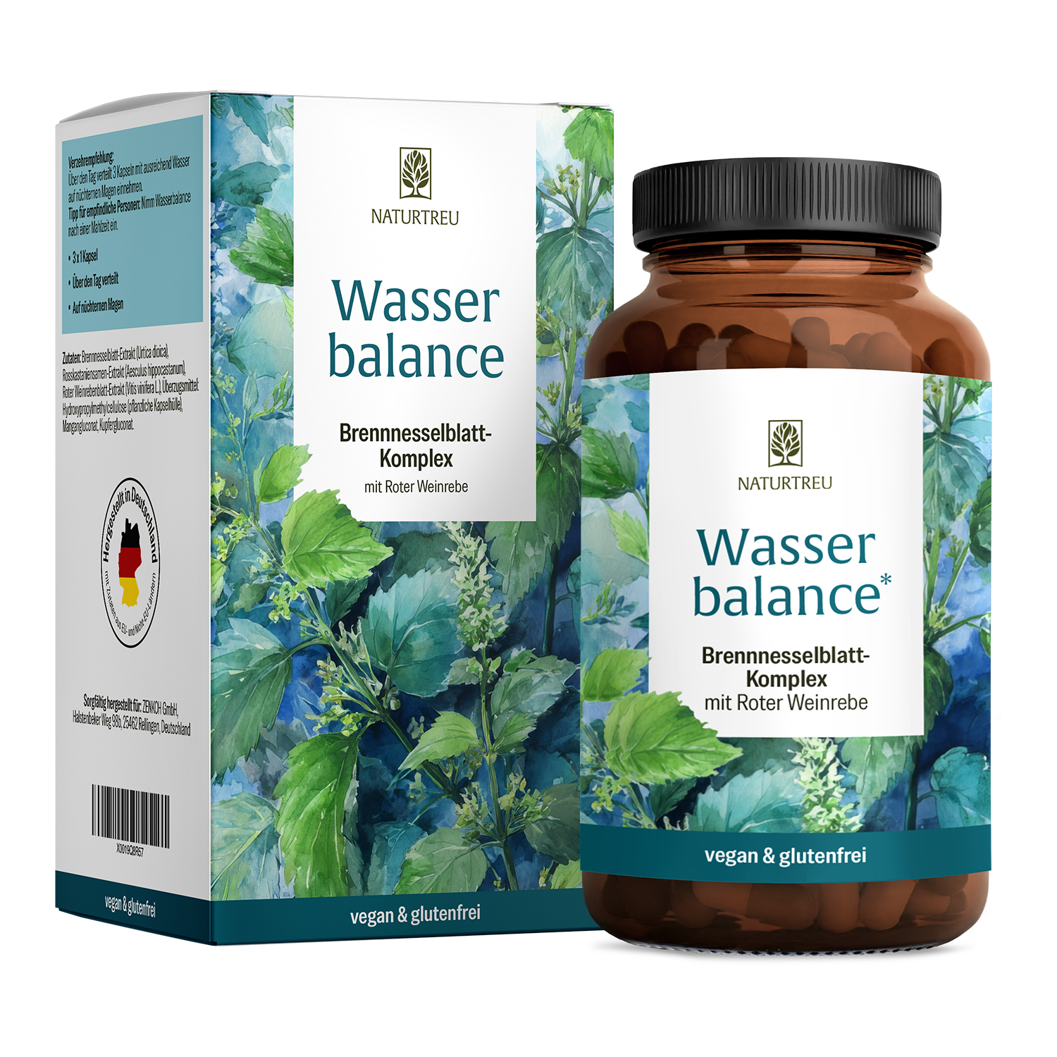 naturtreu-wasserbalance-brennnessel-kapseln-mit-kupfer-mangan-90-kapseln image 1