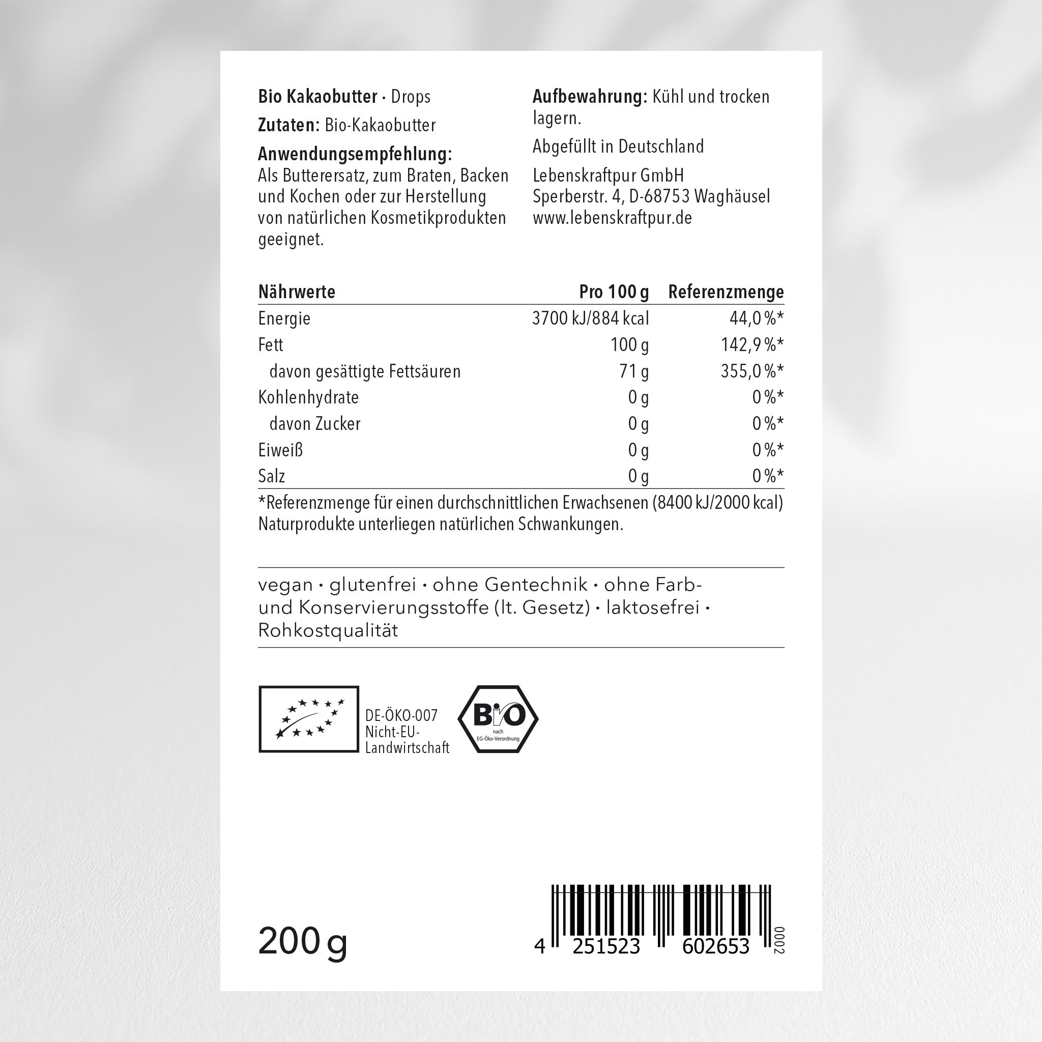 lebenskraftpur-bio-kakaobutter-drops-criollo-roh-kaltgepresst image 2