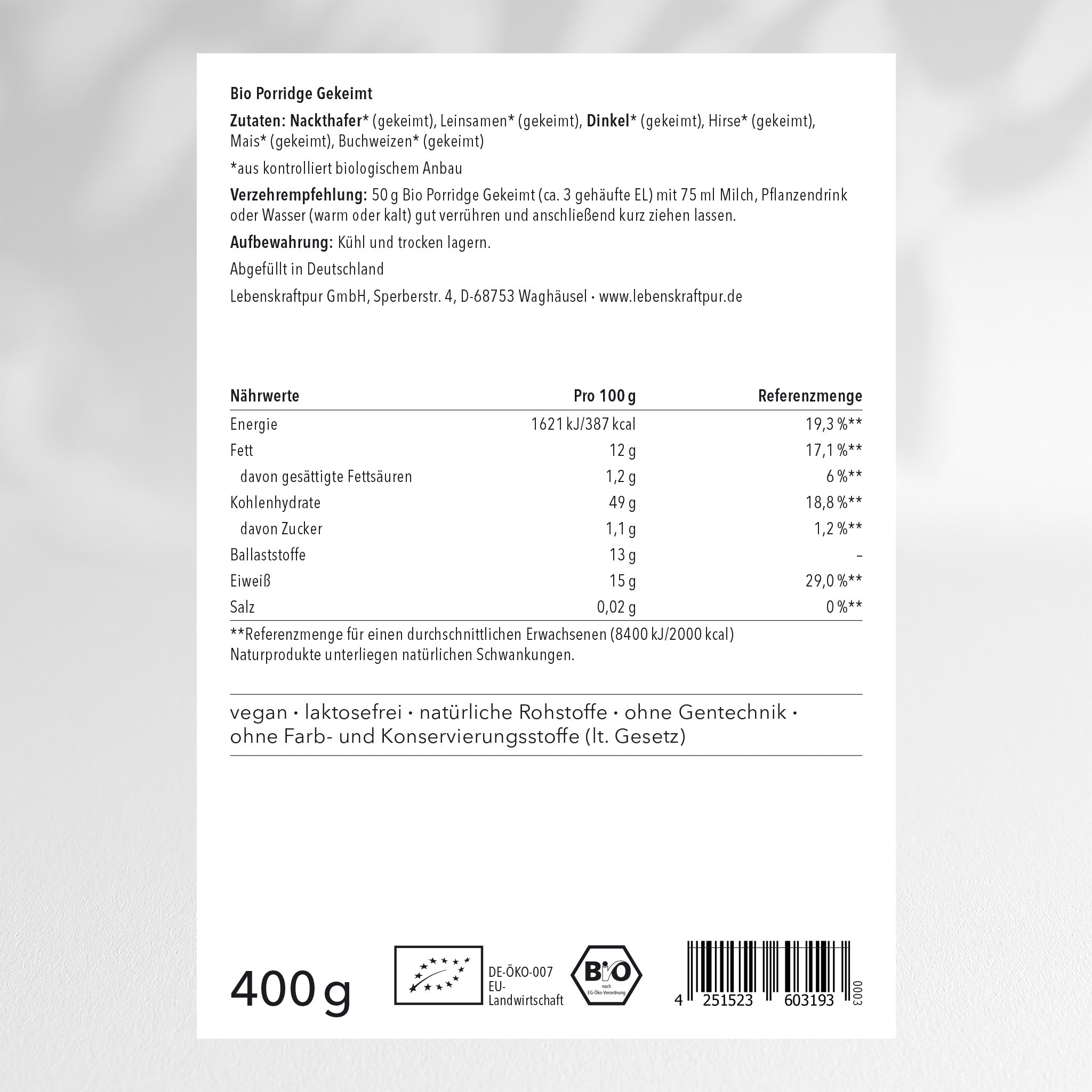 lebenskraftpur-bio-porridge-gekeimt-gekeimte-getreideflocken-mischung image 2