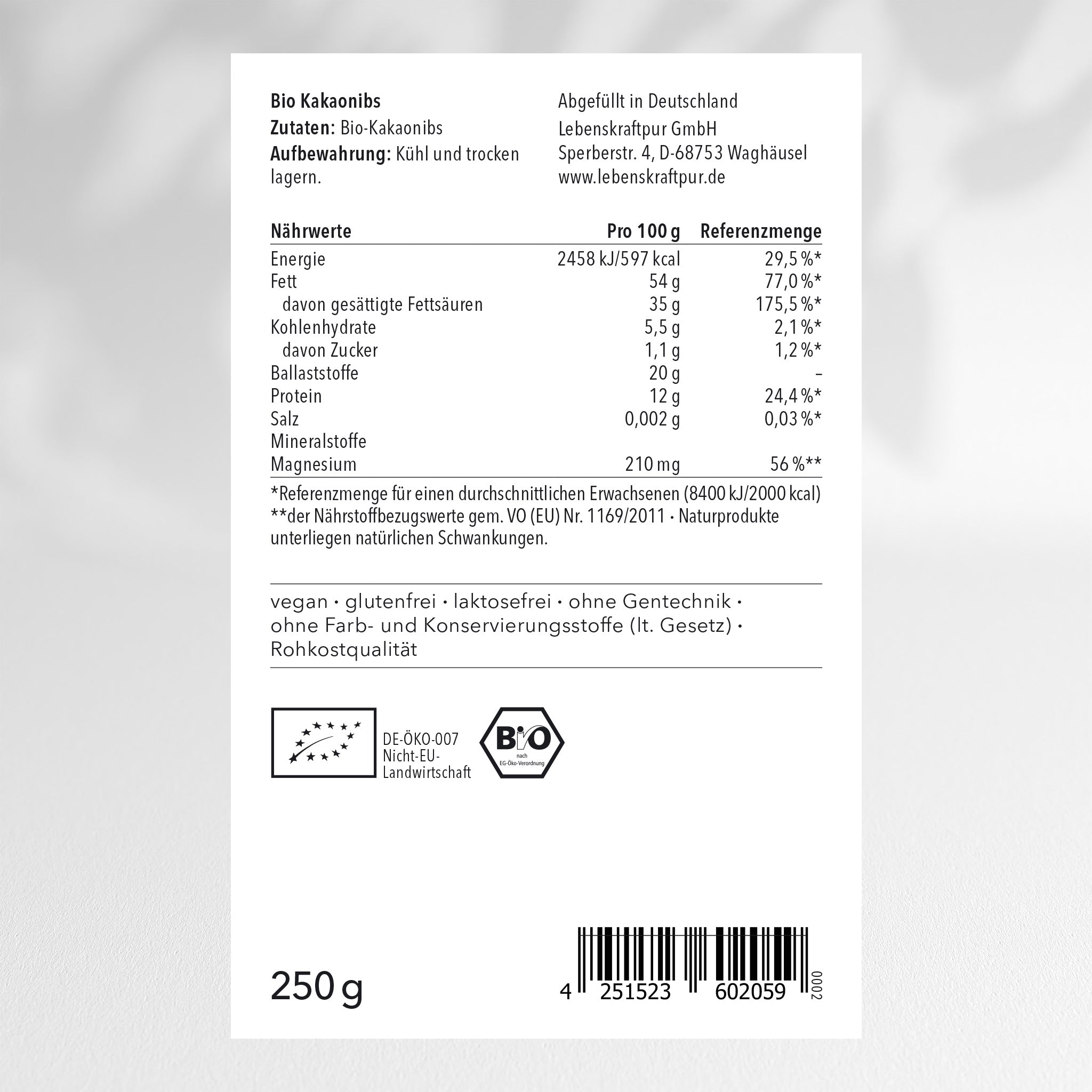 lebenskraftpur-bio-kakaonibs-criollo-rohkost-vegan image 2