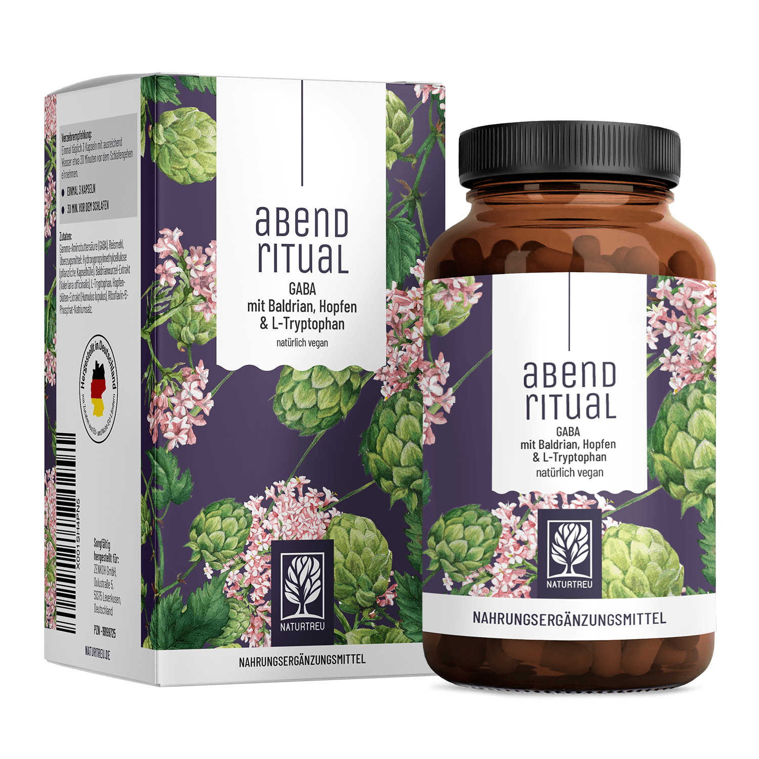 naturtreu-abendritual-gaba-mit-baldrian-hopfen-l-tryptophan-kapseln image 1