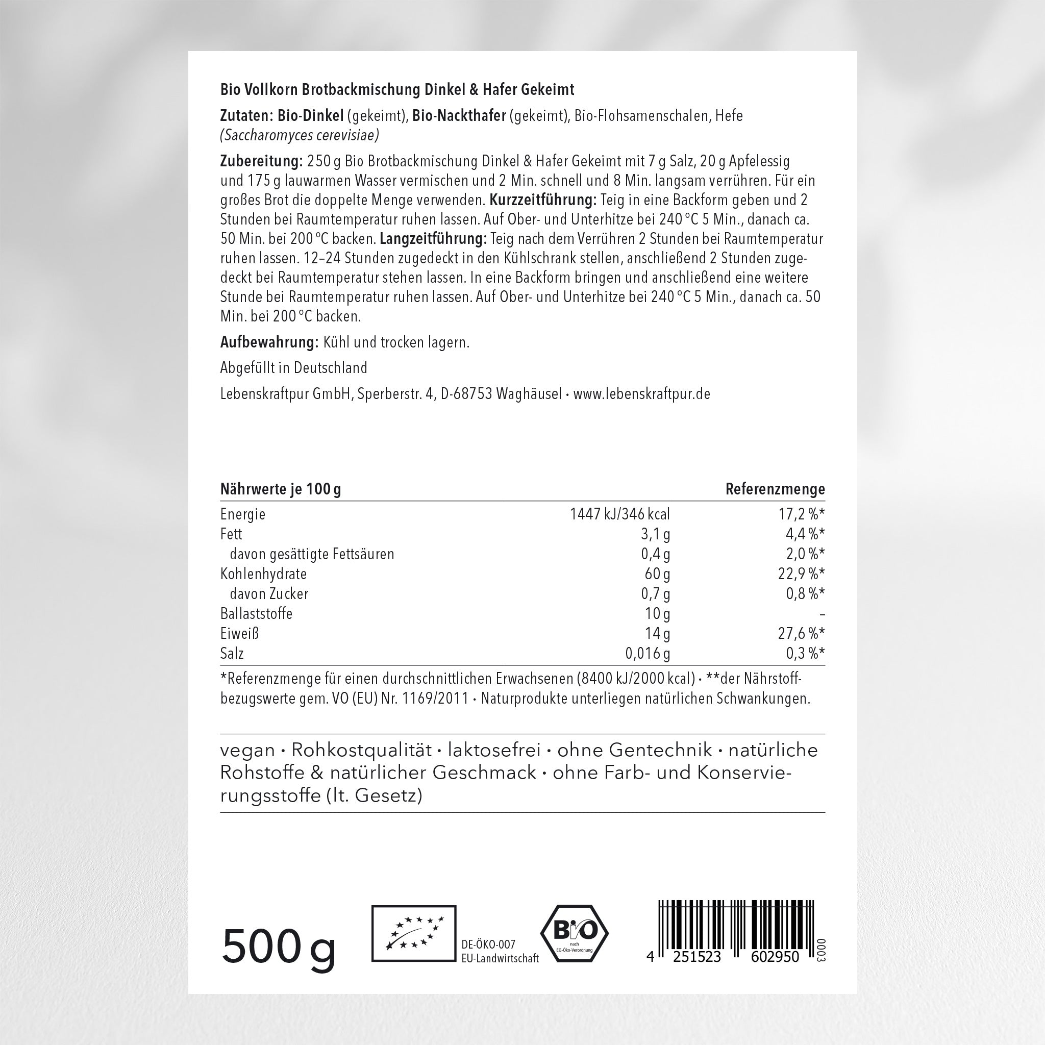lebenskraftpur-bio-vollkorn-brotbackmischung-dinkel-hafer-gekeimt image 2