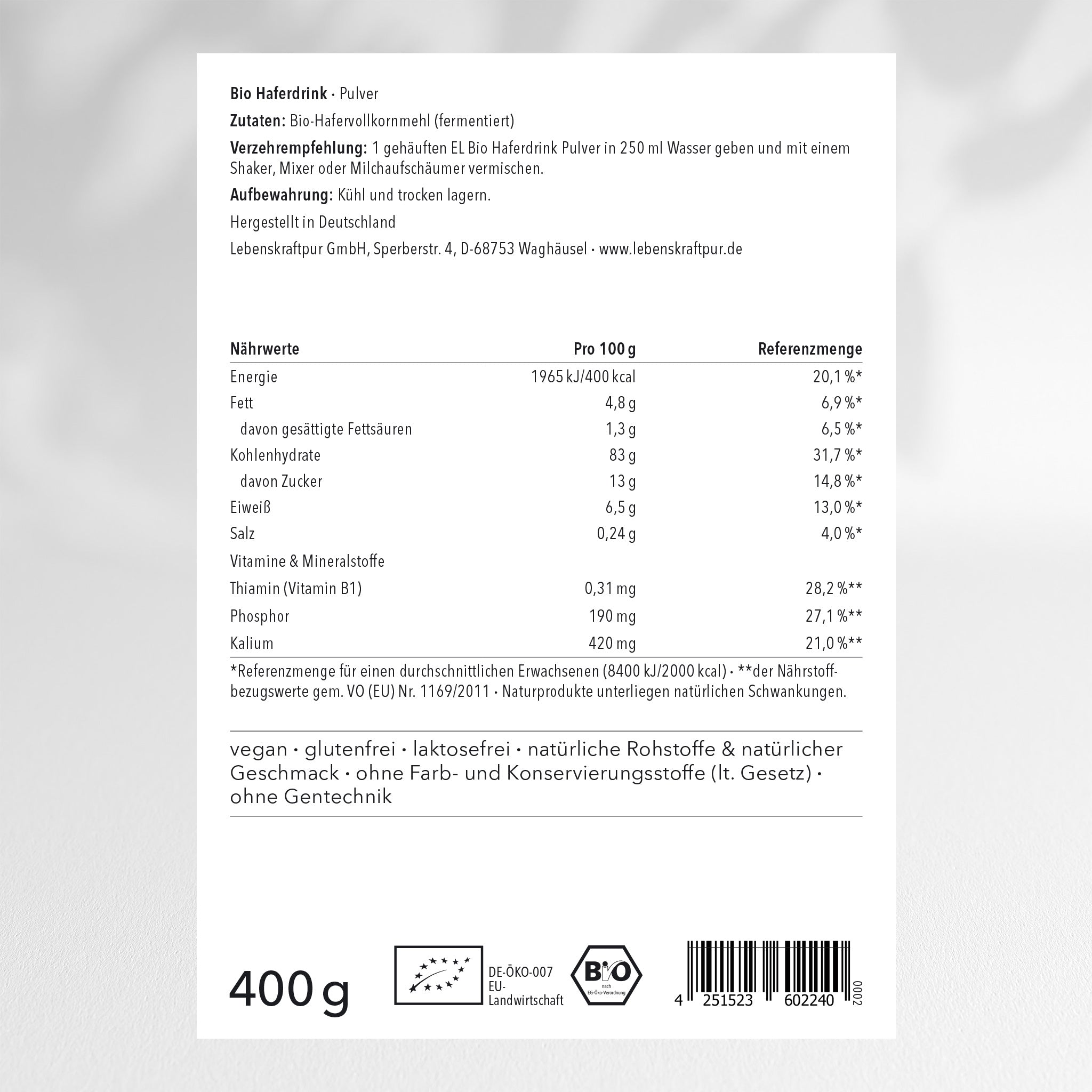 lebenskraftpur-bio-haferdrink-pulver-aus-vollkorn-hafer image 2