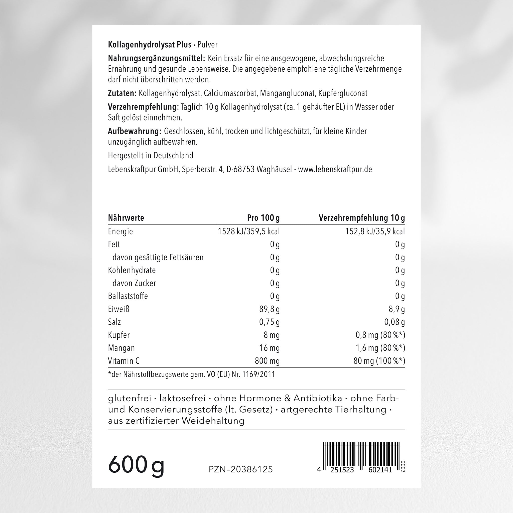 lebenskraftpur-kollagenhydrolysat-plus-pulver-mit-vitamin-c image 2