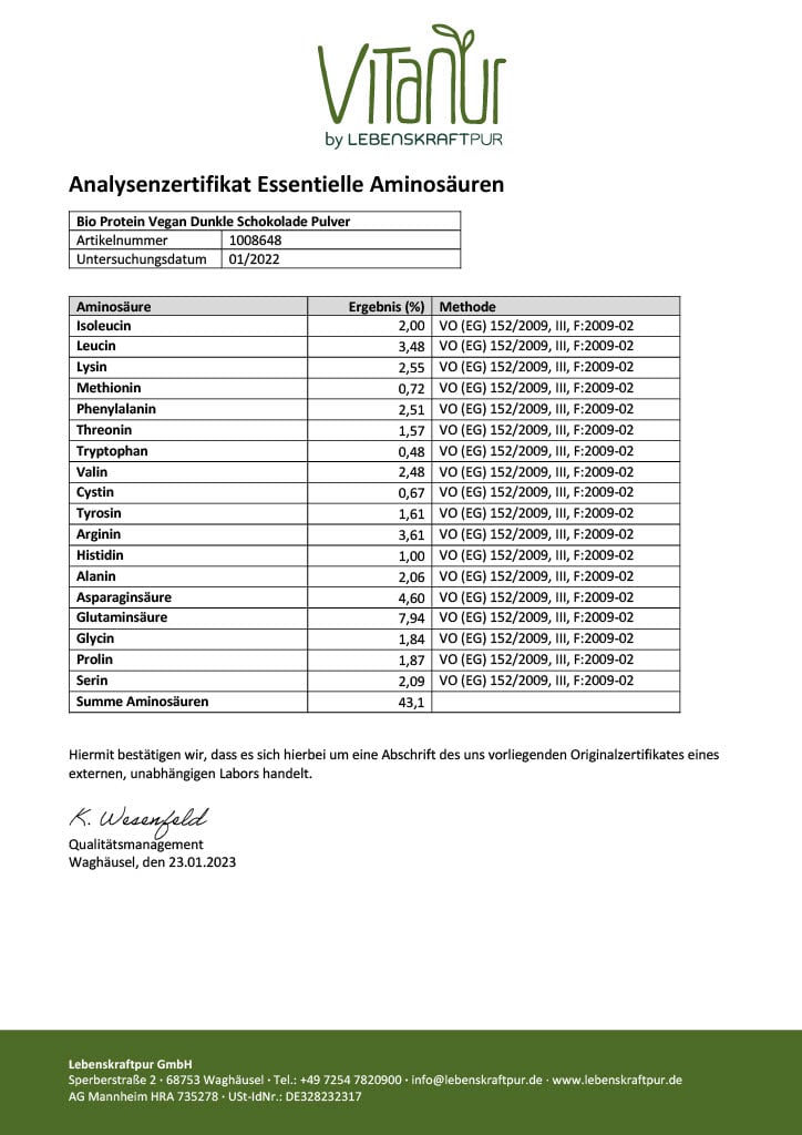 lebenskraftpur-bio-protein-vegan-dunkle-schokolade-pulver-5-zutaten-ber-40-prote image 4