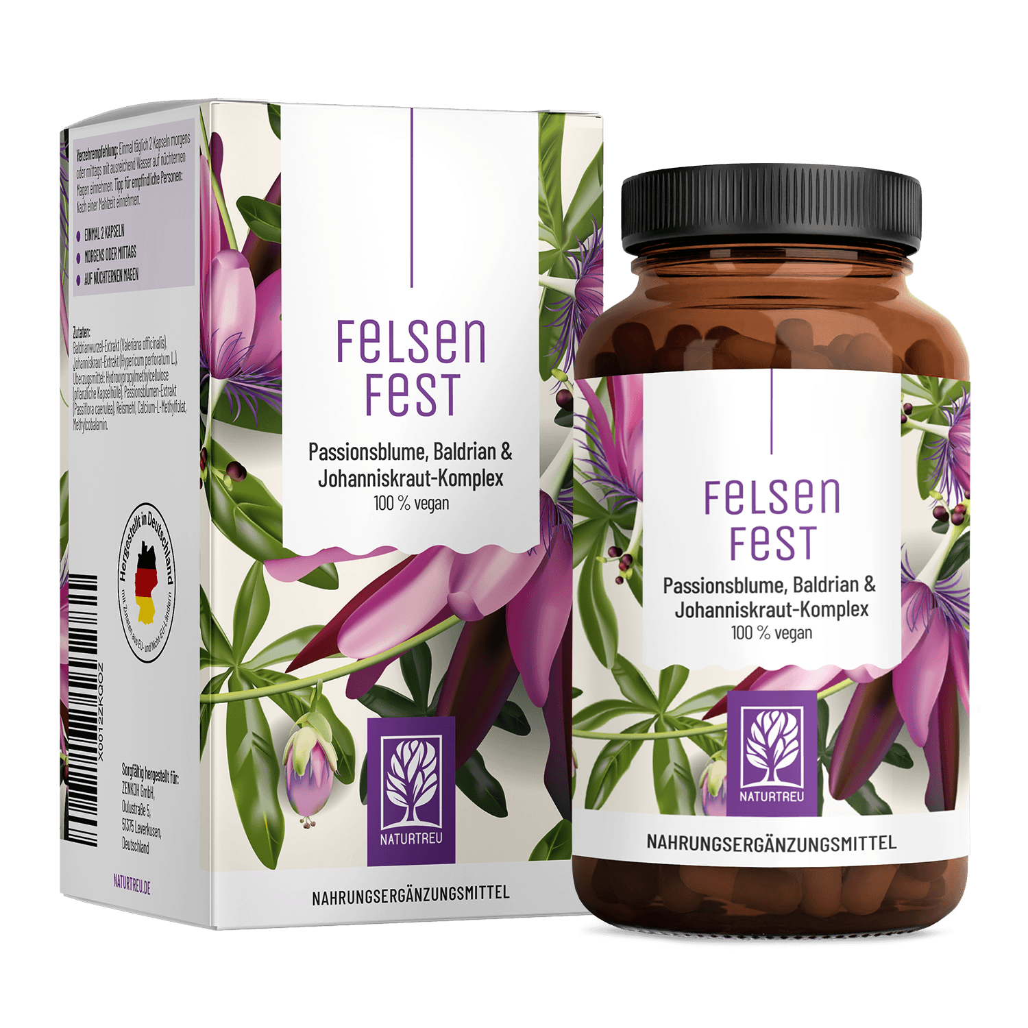 naturtreu-felsenfest-johanniskraut-baldrian-passionsblume-kapseln image 1
